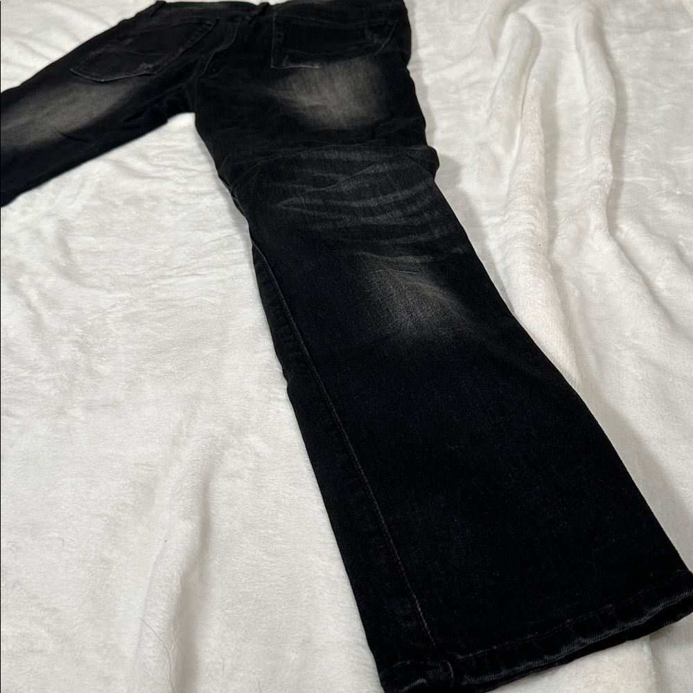 AMIRI Black Distressed Denim Jeans with Colorful Underlays! - Picture 4 of 7